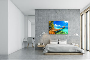 Modern Glass Picture - Contemporary Wall Art SART01 Nature Series: Panorama of Maldives