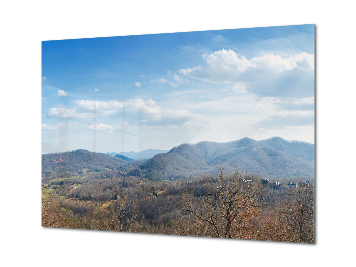 Graphic Art Print on Glass - Beautiful Quality Glass Print Picture SART01C Nature Series: Blue Ridge mountains