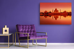 Glass Printed Picture - Wall Picture behind Tempered Glass SART01D Nature Series: Taj Mahal during sunset