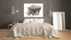 Glass Picture Wall Art - Picture on Glass SART03A Animals Series: Rhino on a white background