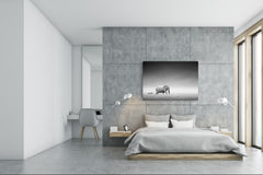 Wall Art - Glass Print Canvas Picture SART03B Animals Series: Elephant with zebra