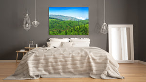 Modern Glass Picture - Contemporary Wall Art SART01 Nature Series: Tea plantations