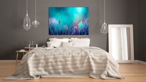 Glass Picture Wall Art - Picture on Glass SART03A Animals Series: Butterfly in the shining moonlight