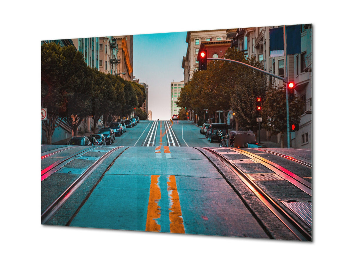 Glass Picture Toughened Wall Art  - Wall Art Glass Print Picture SART02 Cities Series: The streets of San Francisco