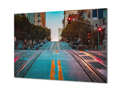 Glass Picture Toughened Wall Art  - Wall Art Glass Print Picture SART02 Cities Series: The streets of San Francisco