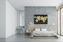 Glass Print Wall Art – Image on Glass  SART05 Miscellanous Series: Abstract art: golden sunflowers