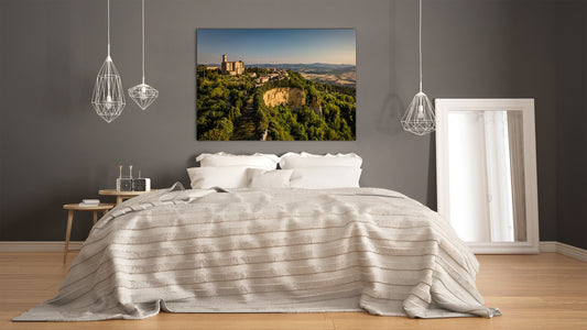 Glass Print Wall Art – Image on Glass SART01B Nature Series: Old town on a hill