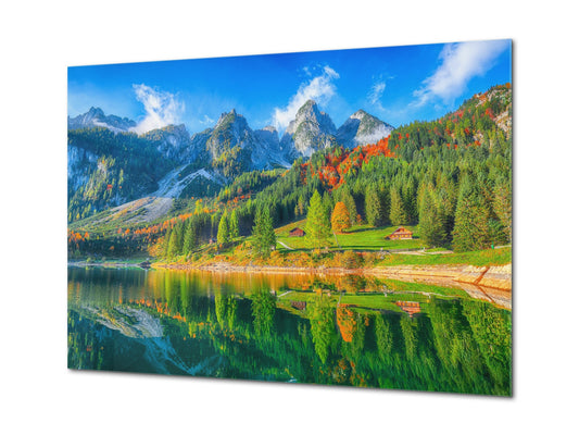 Modern Glass Picture - Contemporary Wall Art SART01 Nature Series: Colorful autumn scenery