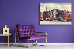 Glass Picture Toughened Wall Art  - Wall Art Glass Print Picture SART02 Cities Series: Traditional Dutch houses