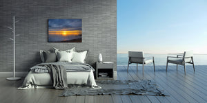 Glass Printed Picture - Wall Picture behind Tempered Glass SART01D Nature Series: Late sunset over the sea surface