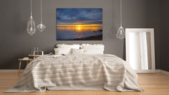 Glass Printed Picture - Wall Picture behind Tempered Glass SART01D Nature Series: Late sunset over the sea surface