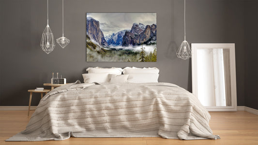 Modern Glass Picture - Contemporary Wall Art SART01 Nature Series: Yosemite National Park, California