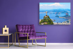 Glass Picture Toughened Wall Art  - Wall Art Glass Print Picture SART02 Cities Series: Christ Redeemer in Rio de Janeiro