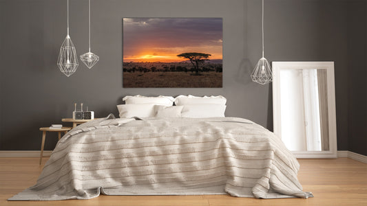 Glass Printed Picture - Wall Picture behind Tempered Glass SART01D Nature Series: The Serengeti