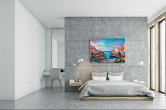 Glass Picture Toughened Wall Art  - Wall Art Glass Print Picture SART02 Cities Series: Polignano a Mare