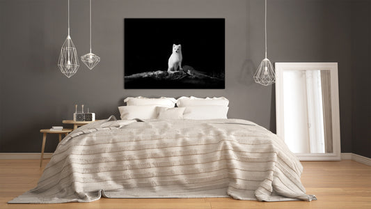 Wall Art - Glass Print Canvas Picture SART03B Animals Series: Arctic fox