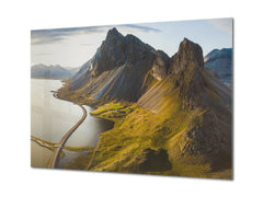 Glass Print Wall Art – Image on Glass SART01B Nature Series: Scenic road in Iceland