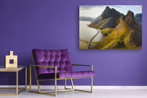 Glass Print Wall Art – Image on Glass SART01B Nature Series: Scenic road in Iceland