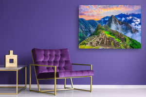 Glass Print Wall Art – Image on Glass SART01B Nature Series: Overview of Machu Picchu