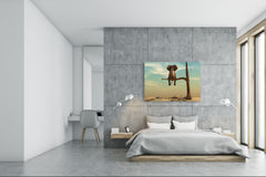 Wall Art - Glass Print Canvas Picture SART03B Animals Series: Elephant on the tree branch