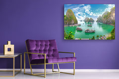 Glass Print Wall Art – Image on Glass SART01B Nature Series: Halong Bay in Vietnam