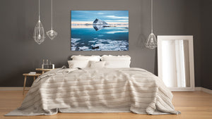 Glass Printed Picture - Wall Picture behind Tempered Glass SART01D Nature Series: Ice berg reflection