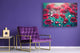 Modern Glass Picture - Contemporary Wall Art SART04 Flowers and leaves Series: Blooming violet flowers