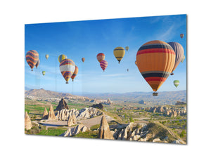 Graphic Art Print on Glass - Beautiful Quality Glass Print Picture SART01C Nature Series: Rocky landscape of Cappadocia