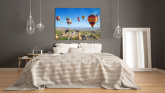 Graphic Art Print on Glass - Beautiful Quality Glass Print Picture SART01C Nature Series: Rocky landscape of Cappadocia