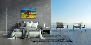 Glass Picture Wall Art - Picture on Glass SART03A Animals Series: Running horses