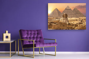 Glass Print Wall Art – Image on Glass SART01B Nature Series: The Sphinx and the Pyramids