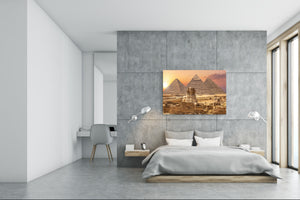 Glass Print Wall Art – Image on Glass SART01B Nature Series: The Sphinx and the Pyramids