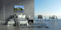 Glass Print Wall Art – Image on Glass SART01B Nature Series: Summer panorama of the Volkhov river