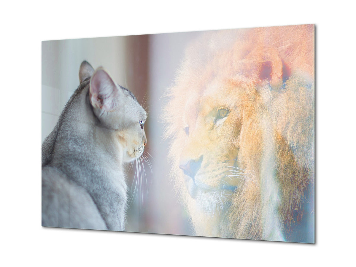 Glass Picture Wall Art - Picture on Glass SART03A Animals Series: Self esteem concept