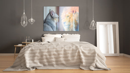 Glass Picture Wall Art - Picture on Glass SART03A Animals Series: Self esteem concept