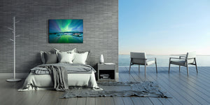 Glass Printed Picture - Wall Picture behind Tempered Glass SART01D Nature Series: Northern lights 2