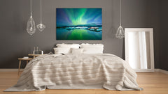 Glass Printed Picture - Wall Picture behind Tempered Glass SART01D Nature Series: Northern lights 2