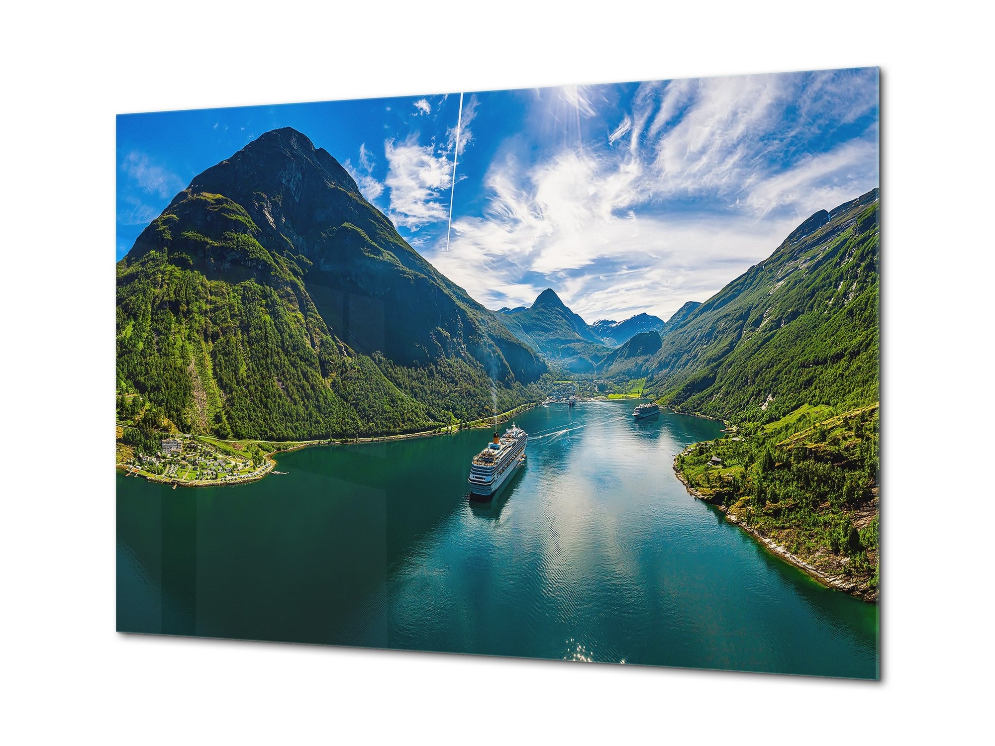 Glass Print Wall Art – Image on Glass SART01B Nature Series: The fjord in Norway