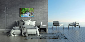Modern Glass Picture - Contemporary Wall Art SART01 Nature Series: Waterfall in Thailand 2