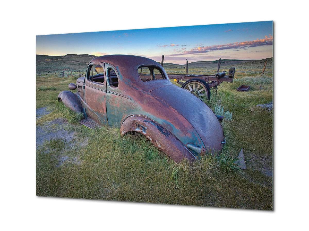 Glass Print Wall Art – Image on Glass  SART05 Miscellanous Series: Abandoned car