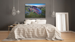 Glass Print Wall Art – Image on Glass  SART05 Miscellanous Series: Abandoned car