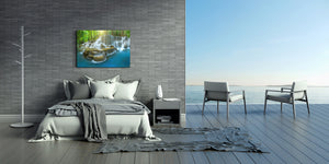 Glass Print Wall Art – Image on Glass SART01B Nature Series: Picturesque waterfall