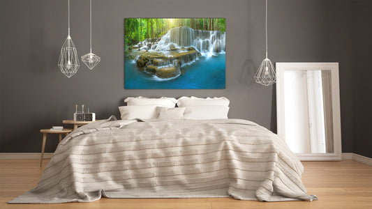 Glass Print Wall Art – Image on Glass SART01B Nature Series: Picturesque waterfall