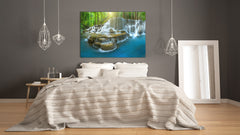 Glass Print Wall Art – Image on Glass SART01B Nature Series: Picturesque waterfall