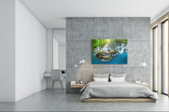 Glass Print Wall Art – Image on Glass SART01B Nature Series: Picturesque waterfall