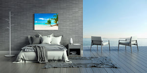 Graphic Art Print on Glass - Beautiful Quality Glass Print Picture SART01C Nature Series: White sand of Maldives
