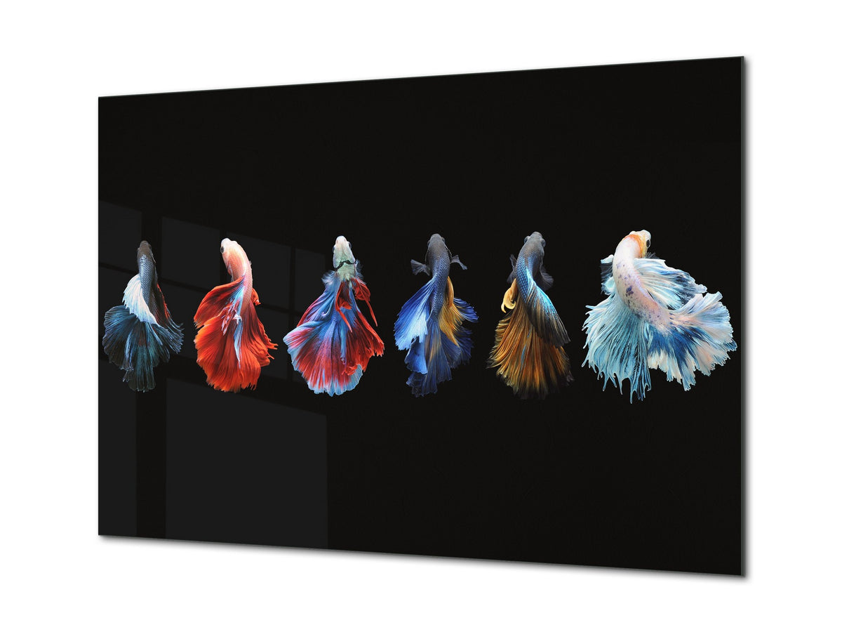 Wall Art - Glass Print Canvas Picture SART03B Animals Series: Colorful fish