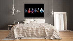 Wall Art - Glass Print Canvas Picture SART03B Animals Series: Colorful fish