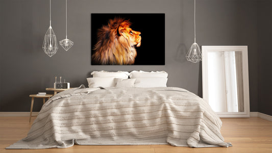 Wall Art - Glass Print Canvas Picture SART03B Animals Series: African lion