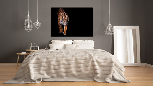Wall Art - Glass Print Canvas Picture SART03B Animals Series: Tiger walking